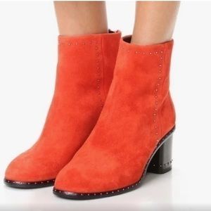 Rag & Bone Willow Cherry Red Suede Heeled
Studded Boots
